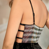 Sexy sequin patchwork dress with asymmetric waist and hip wrap dress style prom dress