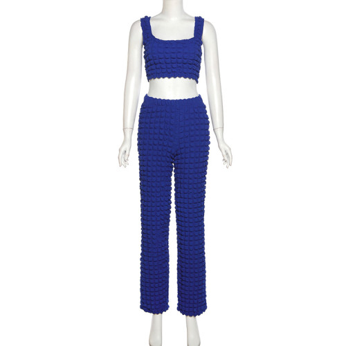 Sexy slim sleeveless vest high waist trousers casual sports suit