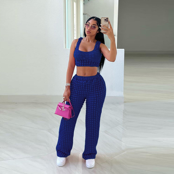 Sexy slim sleeveless vest high waist trousers casual sports suit
