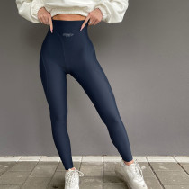 High-waist tight-fitting letter-printed shark trousers sports fitness fashion hip pants