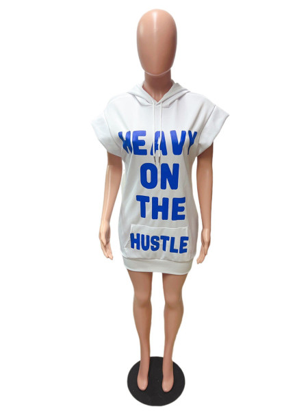Hooded sweater ultra-short dress