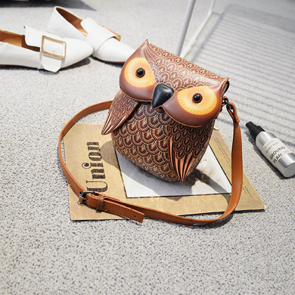 Fashion kitty bag cartoon owl bag one shoulder messenger bag printed bag