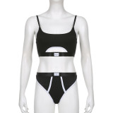 Women's wear badge, revealing navel vest, adjustable briefs, bra and underwear set