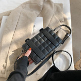 Box bag fashion personality small box bag double belt chocolate block single shoulder messenger bag