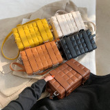 Box bag fashion personality small box bag double belt chocolate block single shoulder messenger bag