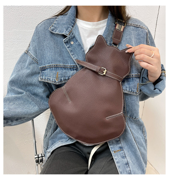 Cute cat bag, cross-body bag, net-red fashion chest bag, personalized shoulder bag for women