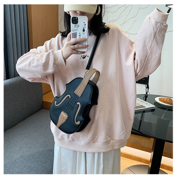Small organ guitar messenger bag personality violin retro backpack