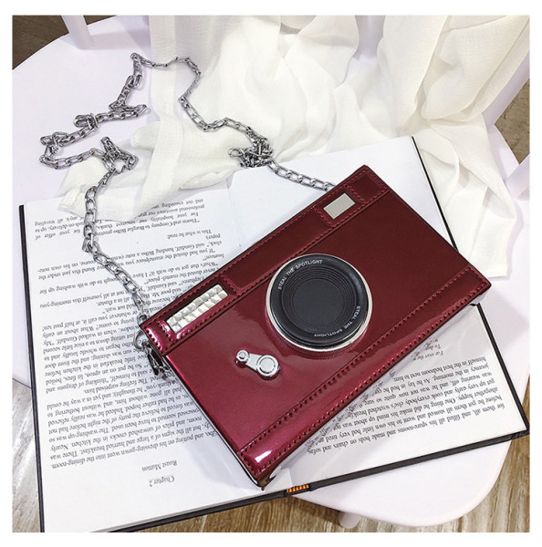 Fashion camera bag letter PU leather single shoulder diagonal bag casual women's bag