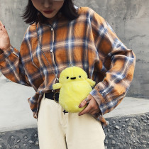 Oblique span plush bag, single shoulder zero purse, funny chicken bag, fluffy bag chain Oblique span plush bag, single shoulder zero purse, funny chicken bag, fluffy bag chain