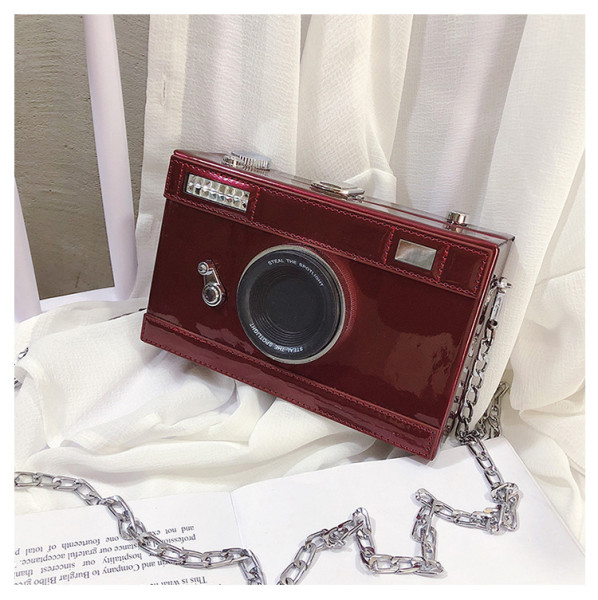 Fashion camera bag letter PU leather single shoulder diagonal bag casual women's bag