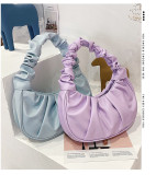 Single-shoulder dumpling bag French bag Fashion cloud bag Pleated portable underarm bag