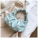 Single-shoulder dumpling bag French bag Fashion cloud bag Pleated portable underarm bag
