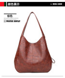 Soft leather one-shoulder handbag Tote bag with multi-panel women's bag