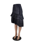 Beaded leather skirt