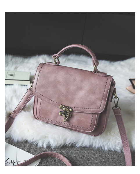 Retro style handbag PU leather retro lock popular cross-border women's bag simple small bag