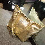 Large capacity single-shoulder PU handbag cross-border alligator pattern women's bag fashion commuter bag Tote bag