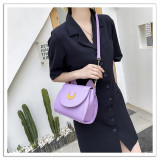Single shoulder bag Solid color kitten bag Fashion casual messenger crescent bag