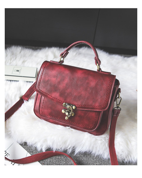 Retro style handbag PU leather retro lock popular cross-border women's bag simple small bag