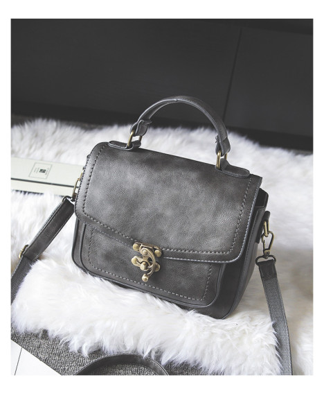 Retro style handbag PU leather retro lock popular cross-border women's bag simple small bag