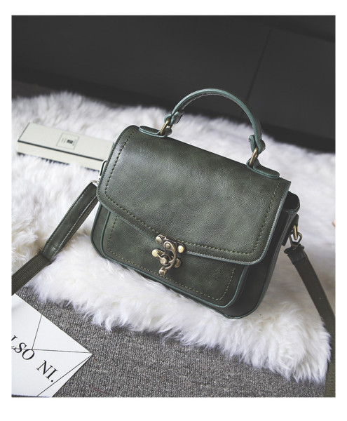 Retro style handbag PU leather retro lock popular cross-border women's bag simple small bag