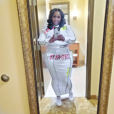Women's printed two-piece suit