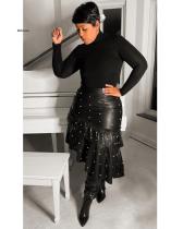 Beaded leather skirt Beaded leather skirt