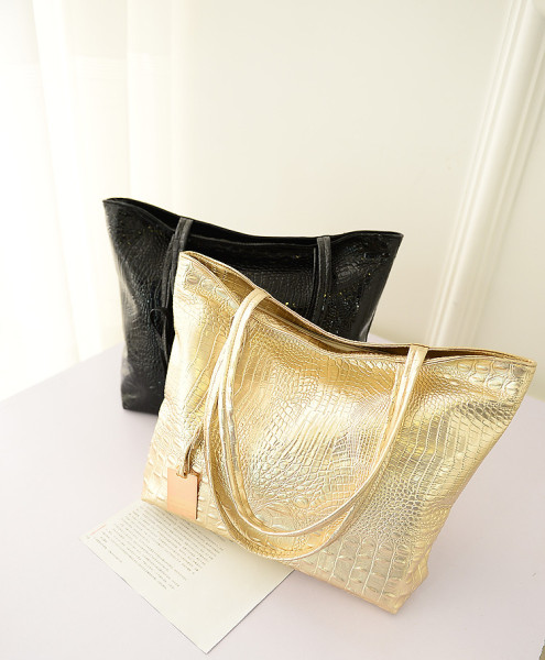 Large capacity single-shoulder PU handbag cross-border alligator pattern women's bag fashion commuter bag Tote bag