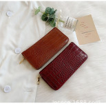 Crocodile handbag Women's purse French long zipper handbag Women's wallet wallet