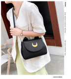 Single shoulder bag Solid color kitten bag Fashion casual messenger crescent bag