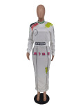Women's printed two-piece suit