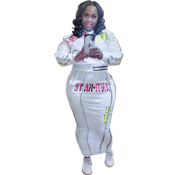 Women's printed two-piece suit