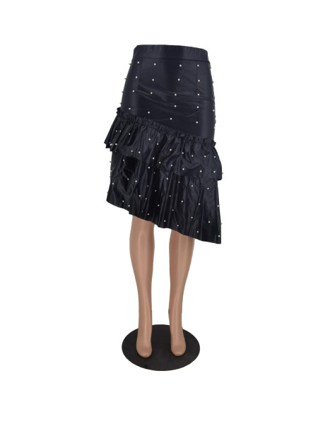Beaded leather skirt