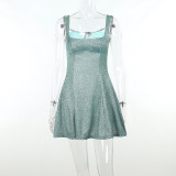 Temperament Slim Bar Party Spicy Girl Dress Sexy Show Breast Sparkling Open Back Dress