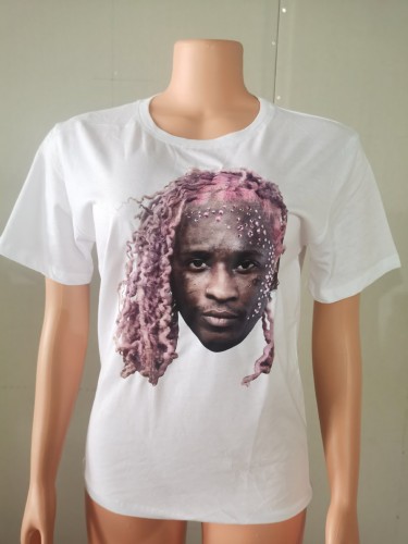 Fashion Portrait T-shirt Fashion Abstract Short Sleeve