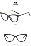 Small frame cat's eye lens frame flat mirror with diamond anti-blue light retro glasses frame