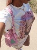 Fashion Portrait T-shirt Fashion Abstract Short Sleeve