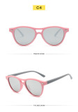 Round double-beam sunglasses Fashion rice nail small frame glasses Women tide water silver film lenses Sunvisor sunglasses