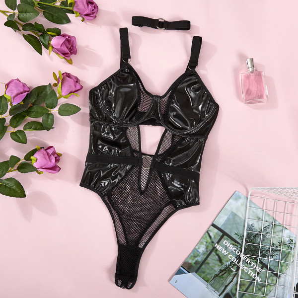 Mesh sexy fashion high-waisted bodysuit