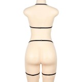Sexy three-point binding seductive perspective suit