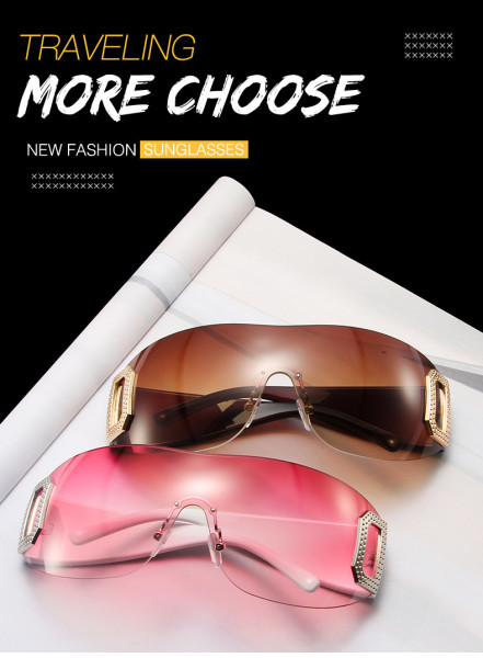 Spicy girls' sunglasses D-shaped one-piece futuristic sunglasses trend cool party glasses for men and women