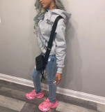 Trendy fashion unisex plush hooded sweater
