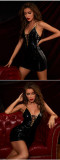Women's sexy and pure desire seduce lacquered leather nightclub stage performance clothes