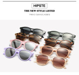 Round double-beam sunglasses Fashion rice nail small frame glasses Women tide water silver film lenses Sunvisor sunglasses