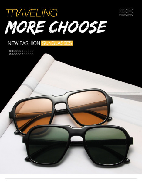 Fashion aviator sunglasses retro large frame driving sunglasses men's and women's casual beach holiday glasses