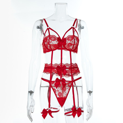 Lace perspective Valentine's Day bowknot sexy underwear