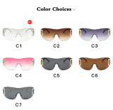 Spicy girls' sunglasses D-shaped one-piece futuristic sunglasses trend cool party glasses for men and women
