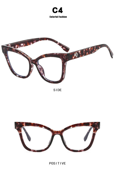 Cat's eye plain light glasses anti-blue light glasses frame personalized street photo glasses frame