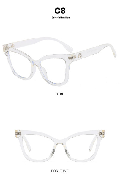 Cat's eye plain light glasses anti-blue light glasses frame personalized street photo glasses frame