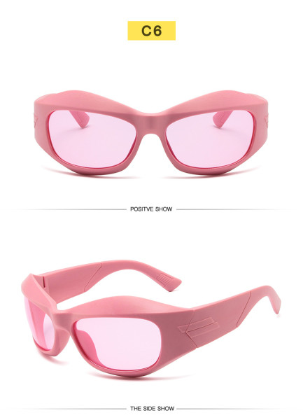 Fashion Y2K street hip-hop glasses trend large frame sunglasses for men and women outdoor riding sports glasses
