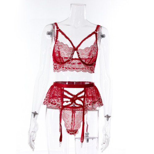 Split two-color lace sexy underwear